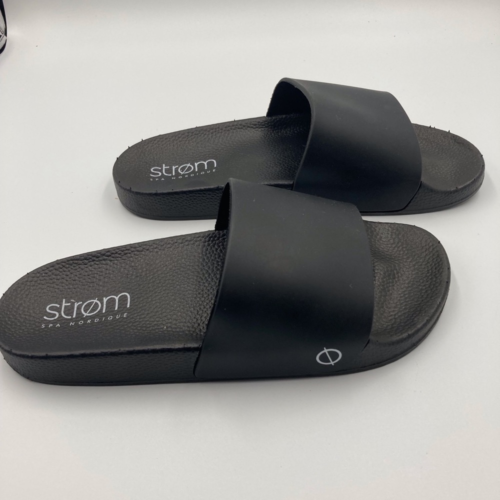 Strom Spa Nordique Classic Black Slides /Sandals Size 8 US/ 39 EU - Picture 3 of 8